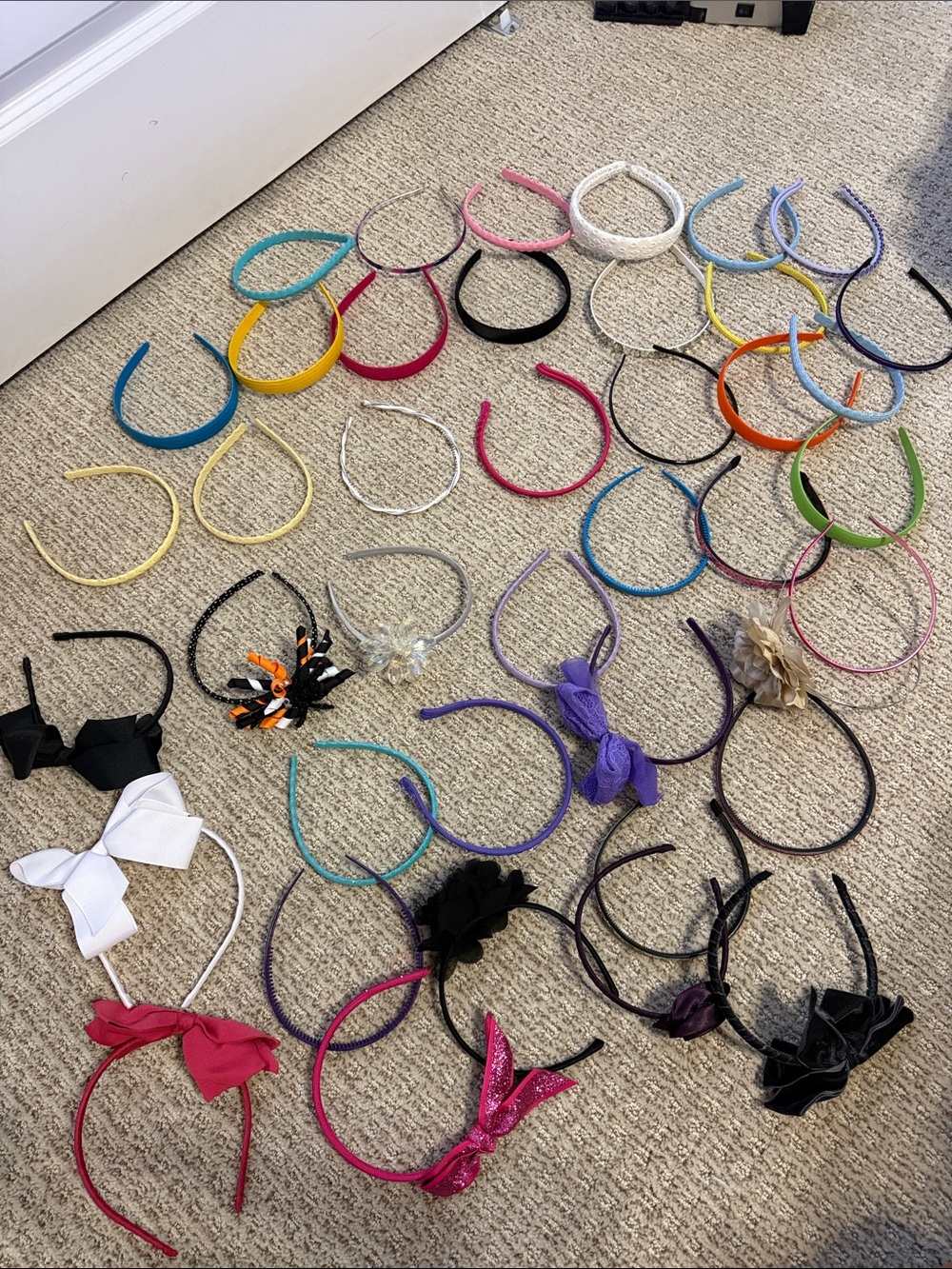 Huge lot of 41 Girls headbands all brands & colors ribbons bows CUTE!